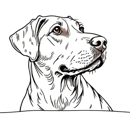 a chocolate labrador retriever tattoo design idea