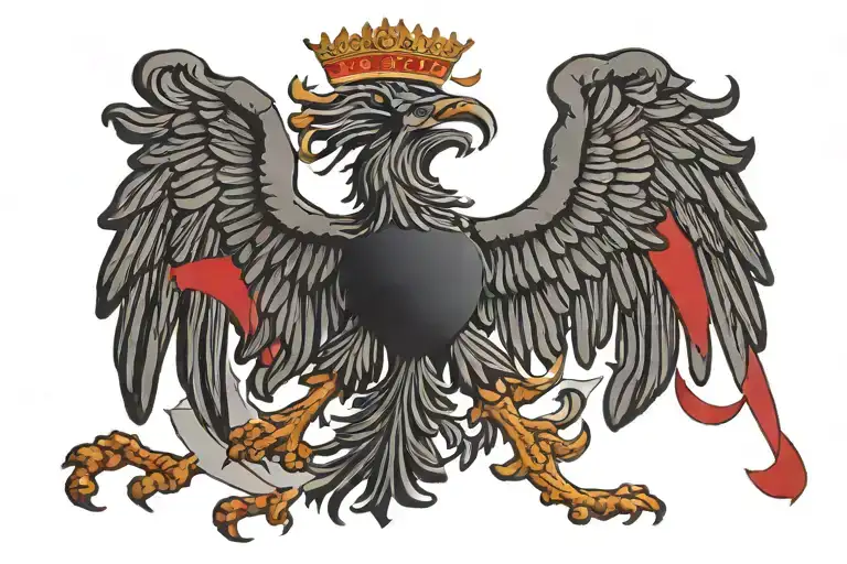 albanian flag intertwined tattoo design idea