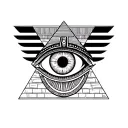 eye of horus in front of pyramid tattoo design idea