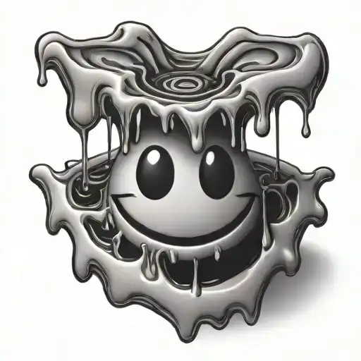 Melting Smiley Face tattoo design idea