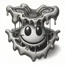 Melting Smiley Face tattoo design idea