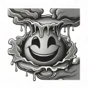 Melting Smiley Face tattoo design idea