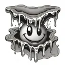 Melting Smiley Face tattoo design idea