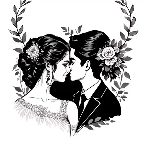 married couple tattoo design idea