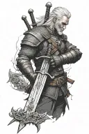 Witcher sword tattoo design idea