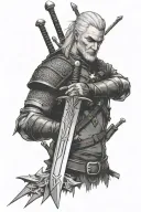 Witcher sword tattoo design idea