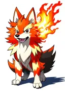 The Pokemon Arcanine using the move flamethrower tattoo design idea
