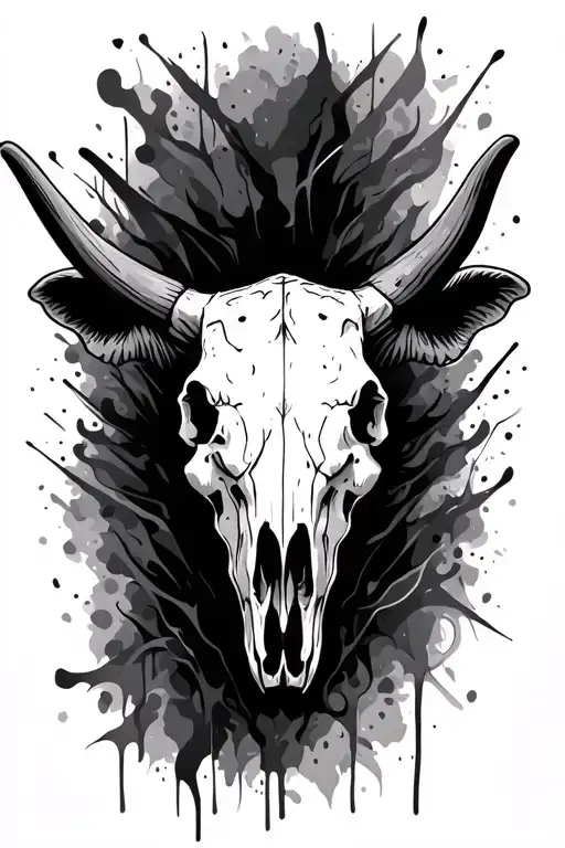 outline of texas. abstract. maybe a cow skull.  tattoo design idea