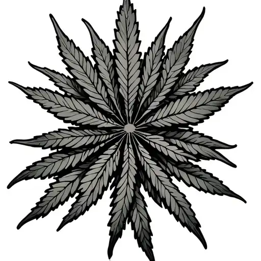 elbow spider web with marijuana leaves tattoo design idea