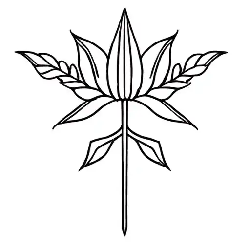 cempasúchil flower with the ucranian trident surrounded tattoo design idea