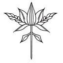 cempasúchil flower with the ucranian trident surrounded tattoo design idea