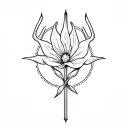 cempasúchil flower with the ucranian trident surrounded tattoo design idea