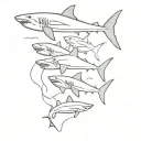 Sharks swimming tattoo design idea
