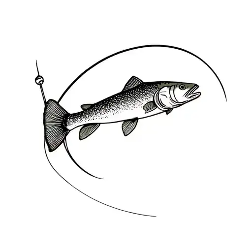 trout fly fishing tattoo design idea