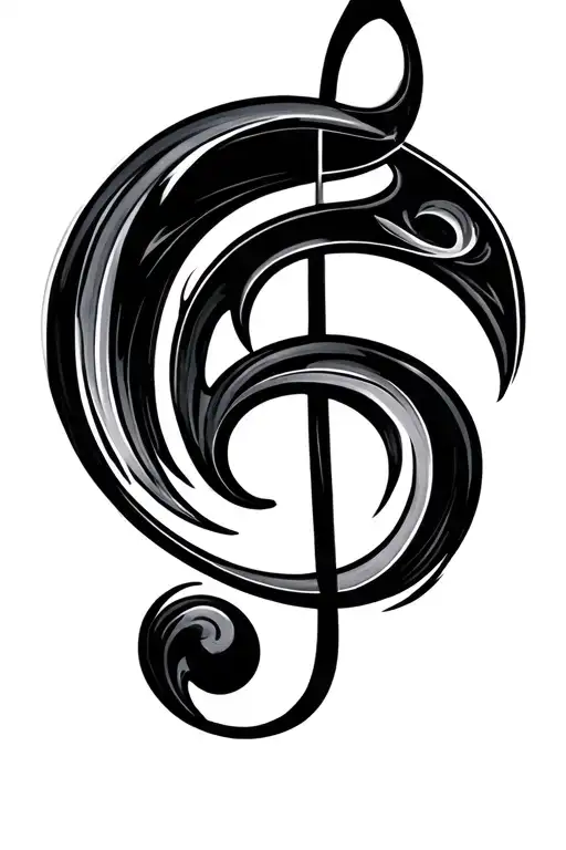 bass clef tattoo design idea