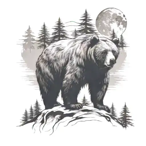 bear scratch marks and in the scratch marks i want feathers and pine trees and a bear and mountins and the moon   tattoo design idea