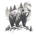 bear scratch marks and in the scratch marks i want feathers and pine trees and a bear and mountins and the moon   tattoo design idea