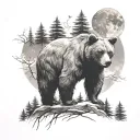 bear scratch marks and in the scratch marks i want feathers and pine trees and a bear and mountins and the moon   tattoo design idea