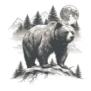bear scratch marks and in the scratch marks i want feathers and pine trees and a bear and mountins and the moon   tattoo design idea