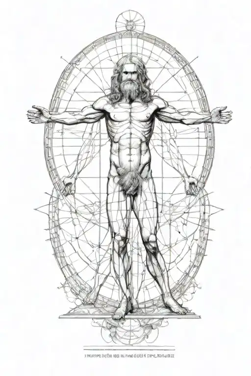 Leonardo da Vinci Vitruvian Man tattoo design idea