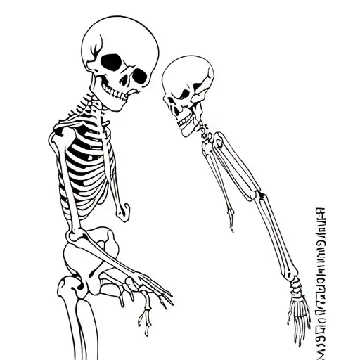 skeleton sad and the last dance tattoo design idea