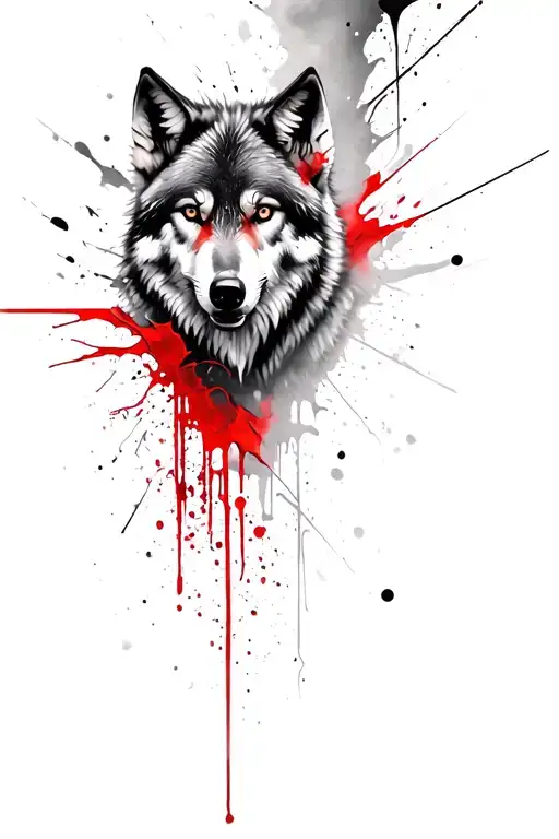 wolf strength perseverance disciplined facing forward tattoo design idea