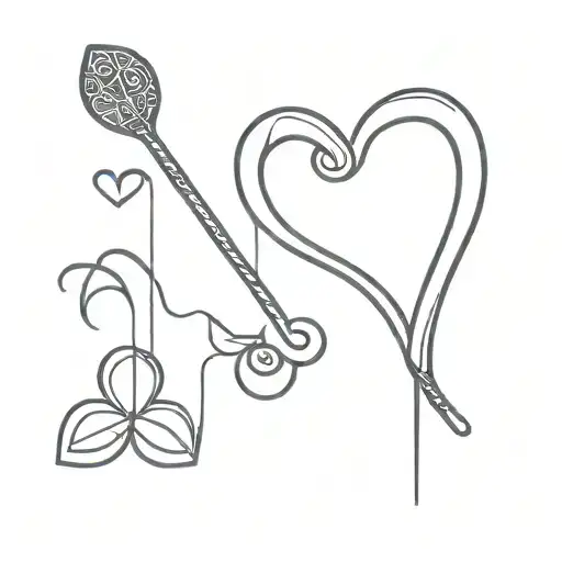 heart drumstick tattoo design idea