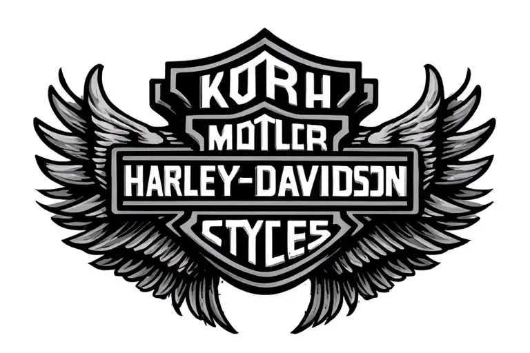 KRH Harley Davidson badge intertwined tattoo design idea