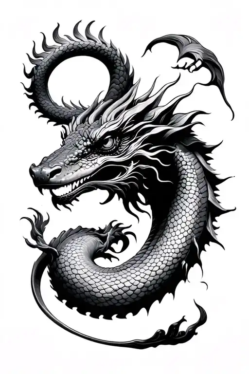 Chinese Water Dragon tattoo design idea