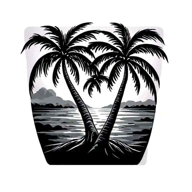 Ankle Palm Tree tattoo design idea