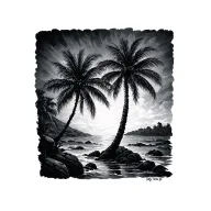 Ankle Palm Tree tattoo design idea