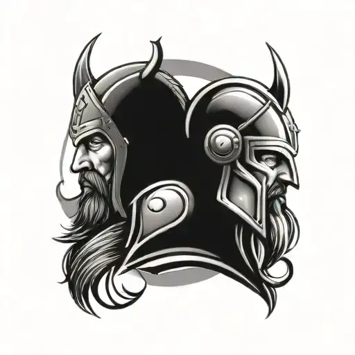 Viking vs Spartan tattoo design idea