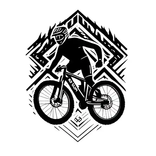 Mtb downhill race tattoo design idea