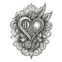 December 19, 2022 in Roman numerals with a heart. but classic tattoo design idea