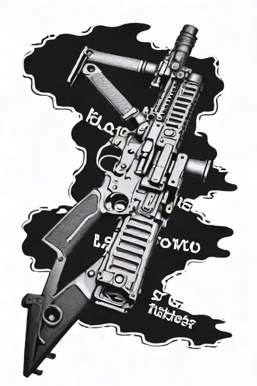 AR15 rifle OUTSIDE tattoo design idea