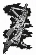 AR15 rifle OUTSIDE tattoo design idea