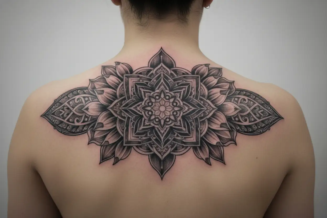 sacred geometry Shakti mandala tattoo design idea