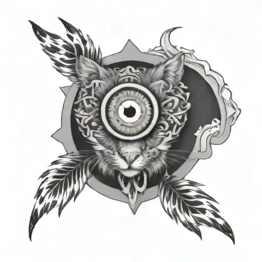 eyes clusted together with animal print tattoo design idea