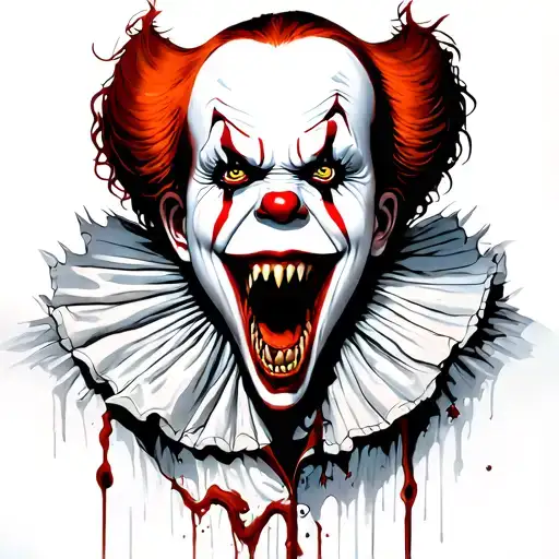 pennywise showing teeth tattoo design idea