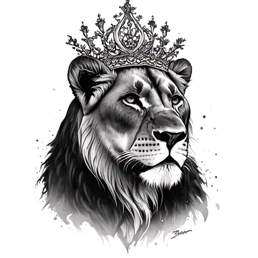 lioness queen tattoo design idea