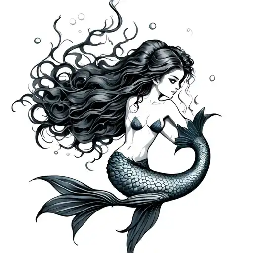 Mermaid Siren tattoo design idea