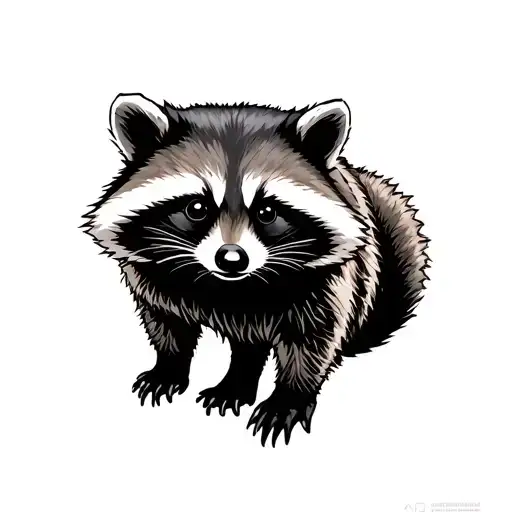 tactical raccoon tattoo design idea