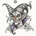 evil jester tattoo design idea