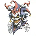 evil jester tattoo design idea