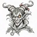evil jester tattoo design idea