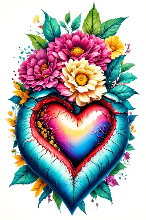 titties forming a heart tattoo design idea