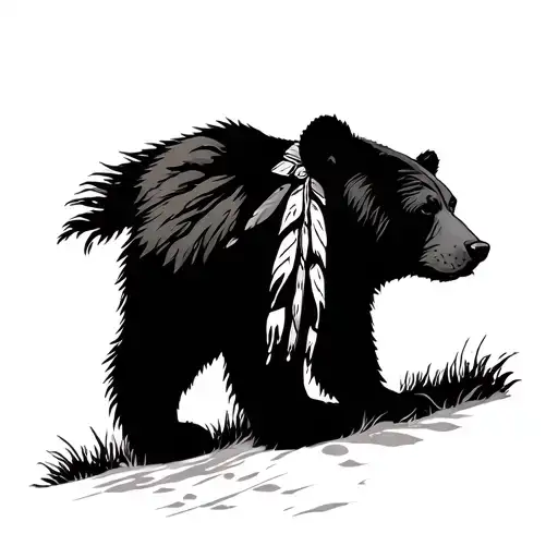 Native American Bear tattoo design idea