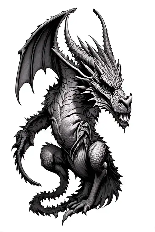 medieval gargoyle tattoo design idea