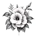 hydrangea and calla lily tattoo design idea