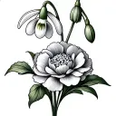 snowdrop and carnation flower tattoo design idea